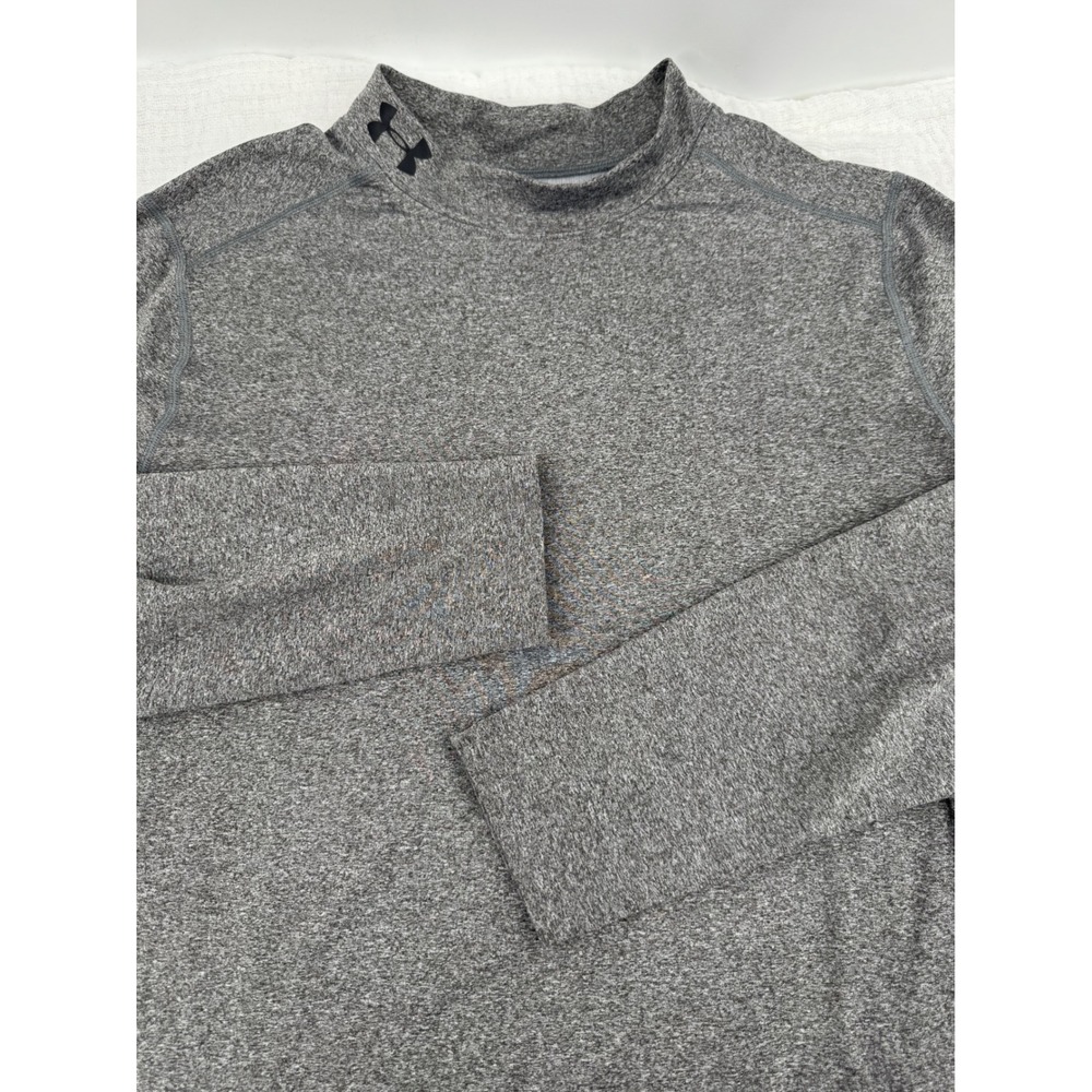Under Armour ColdGear Mock Neck Men's XL Heathered Gray Performance Shirt